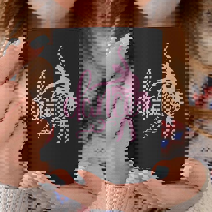 ピンクのバレエダンサー、スクリプトダンスレタリングデザイン。 コーヒーマグ 面白い贈り物