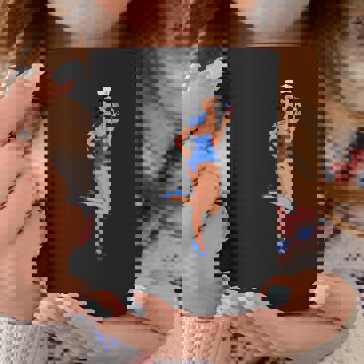 ピンナップガール セーラー アメリカ国旗 コーヒーマグ 面白い贈り物