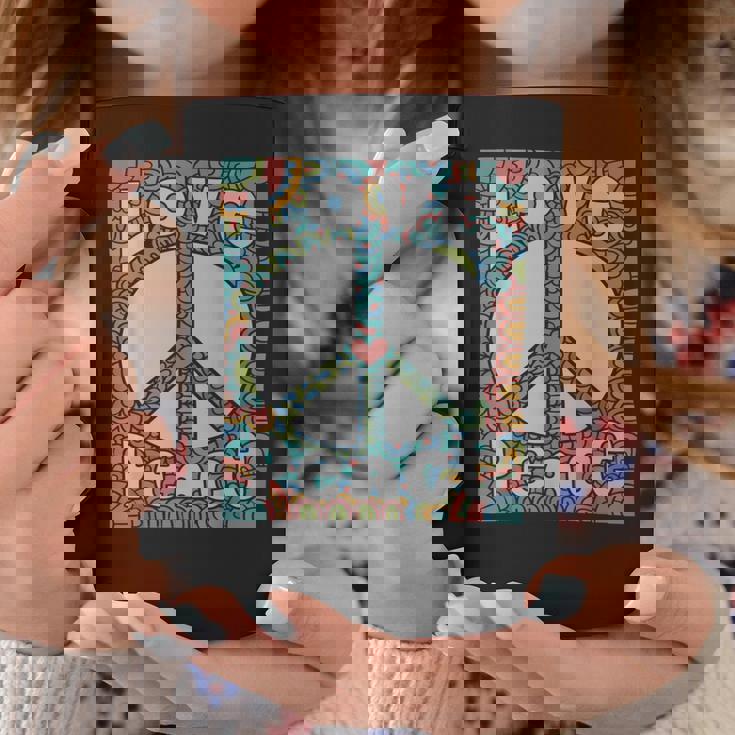 ピースサイン Love 60年代 70年代 タイダイ ヒッピー コスチュームシャツ コーヒーマグ 面白い贈り物