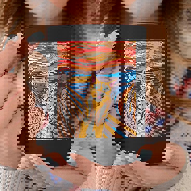 ファニー タビーキャット 絵画 ムンクの叫び パロディ コーヒーマグ 面白い贈り物
