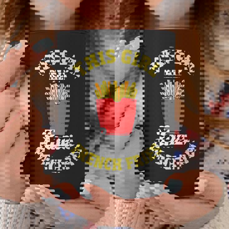 フライドポテト この子は本当にフライドポテトが好きなんだ フライドポテト コーヒーマグ 面白い贈り物