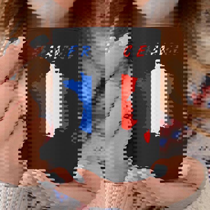 フランスの地図の中のフランス国旗tシャツ コーヒーマグ 面白い贈り物