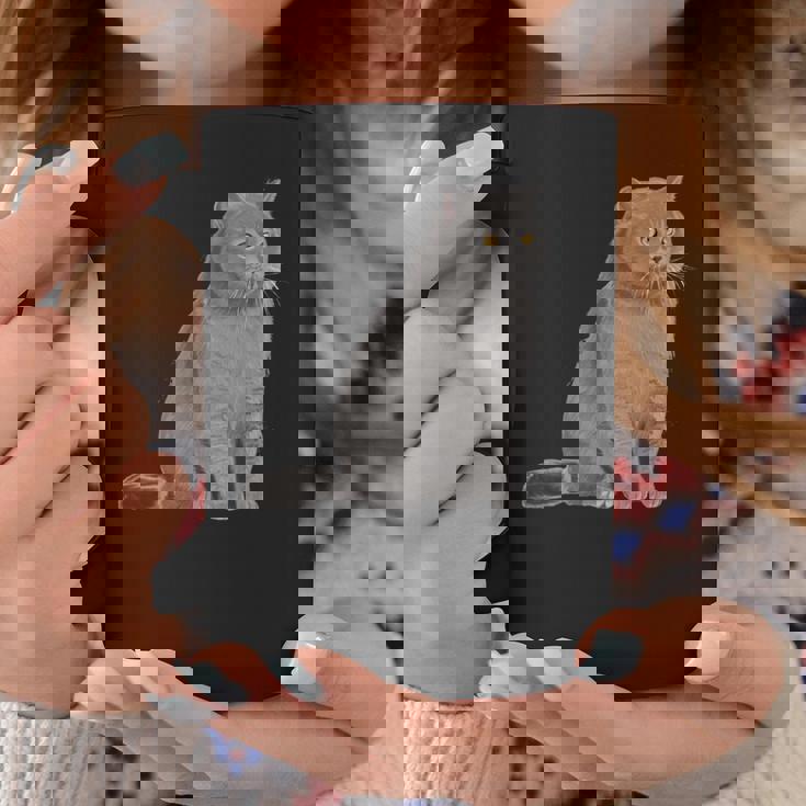 ブリティッシュショートヘアの猫 長袖tシャツ コーヒーマグ 面白い贈り物