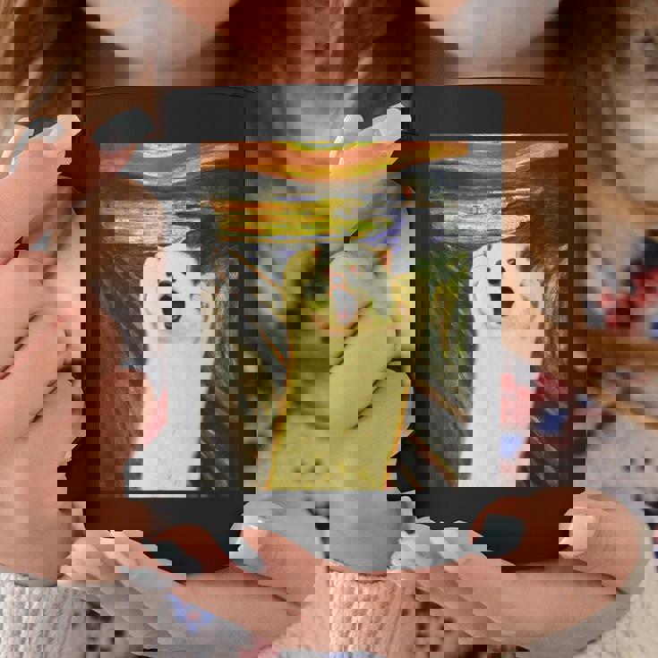 ポメラニアン 面白いtシャツ 犬 ムンクの叫び かわいい メンズ 子供 おもしろ 服 グッズ ネタ わんこ コーヒーマグ 面白い贈り物