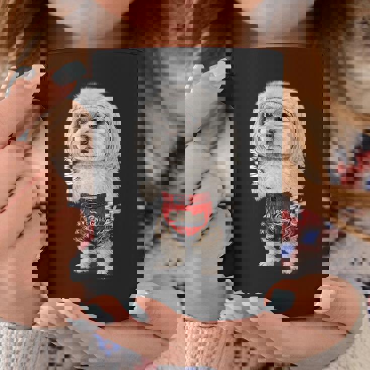 ムエタイキックボクシングチャンピオンとしてのマルチーズドッグ コーヒーマグ 面白い贈り物