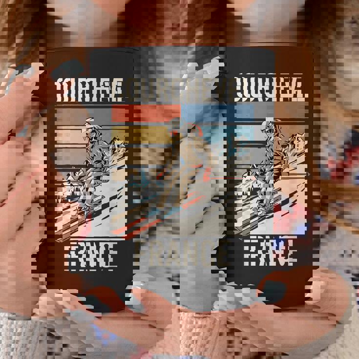レトロ スキー クールシュベル フランス フランス スキー リゾート 楽しい コーヒーマグ 面白い贈り物