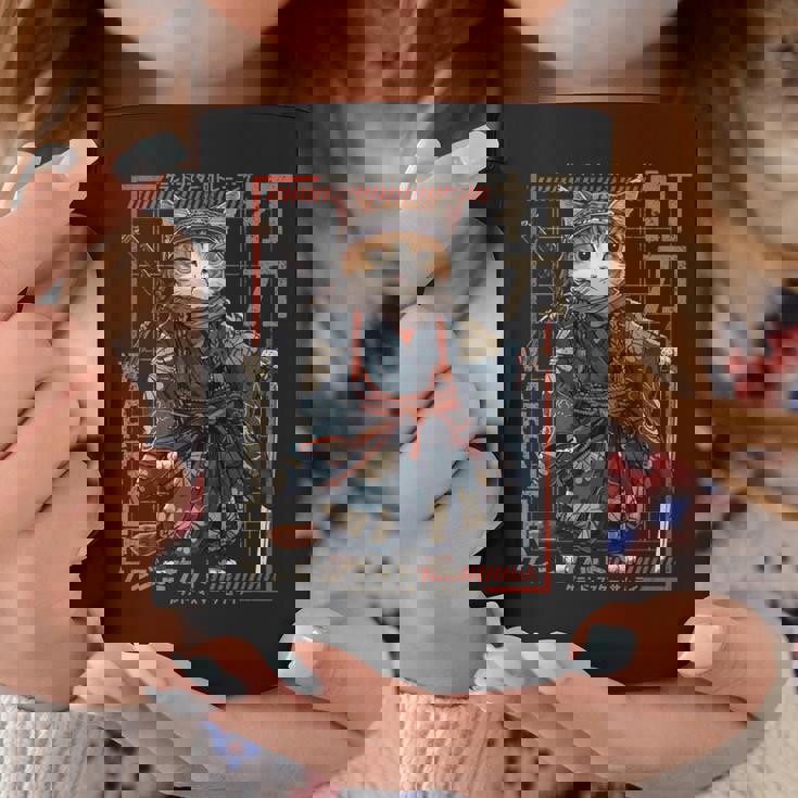 レトロな侍猫 戦士の猫 長袖tシャツ コーヒーマグ 面白い贈り物