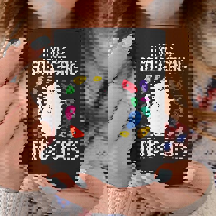 ロッククライミングホールズ クライマー キュート I Love ボルダリングと猫 コーヒーマグ 面白い贈り物