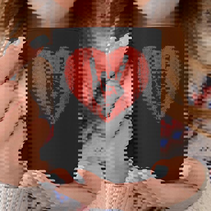 ロックミュージックラバーレッドハートロックンロール コーヒーマグ 面白い贈り物