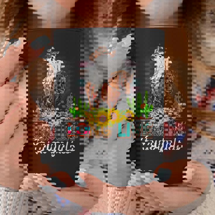 ロングライブ カウグール ウエスタンゴースト 乗馬馬 ハロウィン コーヒーマグ 面白い贈り物