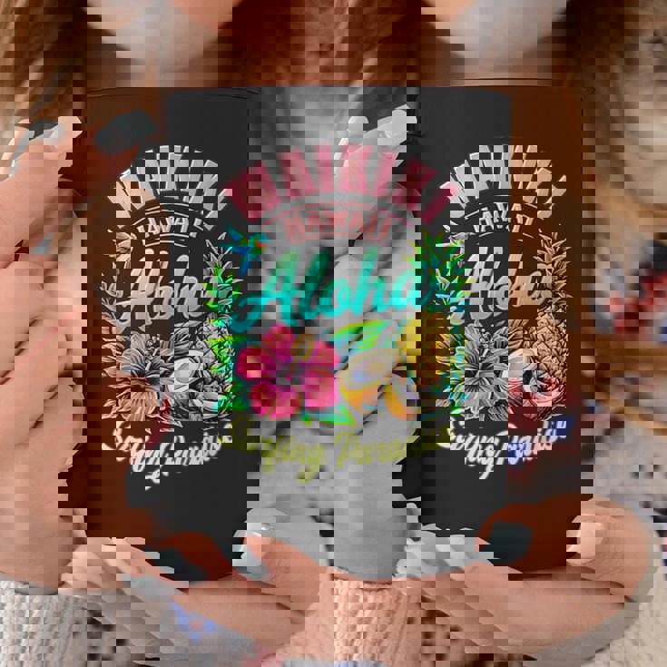 ワイキキ ハワイ アロハ サーフィン パラダイス ハイビスカス パイナップル コーヒーマグ 面白い贈り物