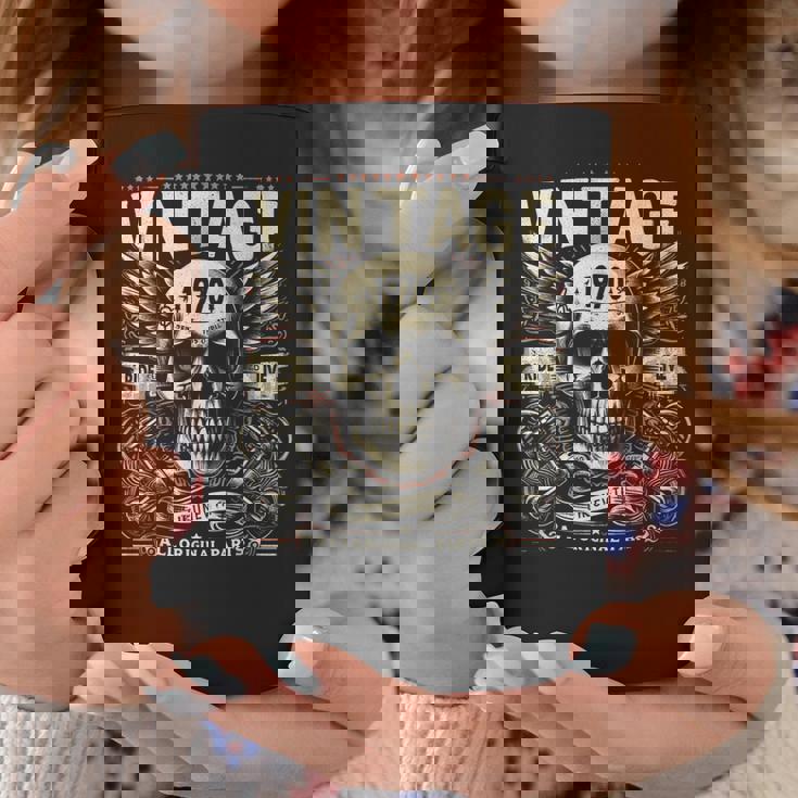 ヴィンテージ 1970 1970年誕生 誕生日 スカル バイカー バイク コーヒーマグ 面白い贈り物