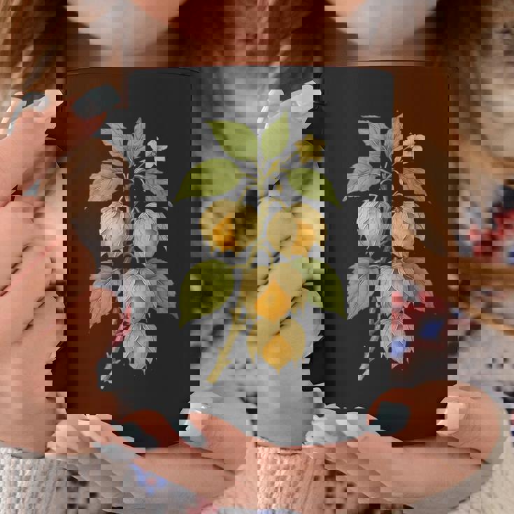 ヴィンテージ ボタニカル サイサリス 自然 フルーツ アートプリント コーヒーマグ 面白い贈り物