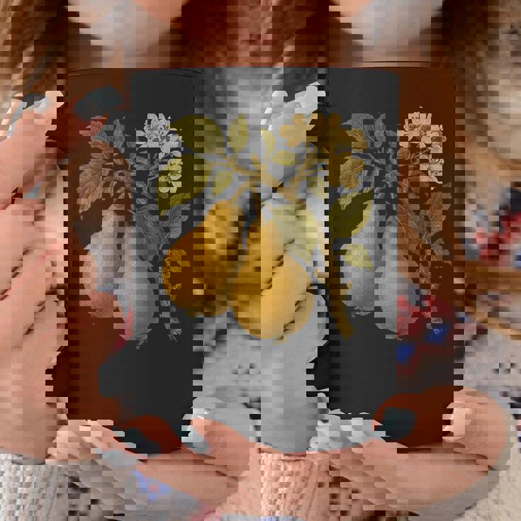 ヴィンテージボタニカル梨アートプリント コーヒーマグ 面白い贈り物