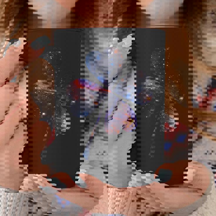 四つ葉のクローバーのシルエット 宇宙 美的 ギャラクシー コーヒーマグ 面白い贈り物