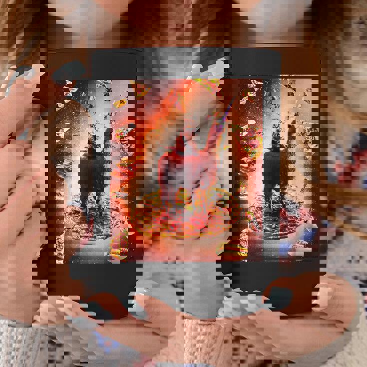 宇宙 猫 ライディング ラマ ユニコーン ピザ コーヒーマグ 面白い贈り物