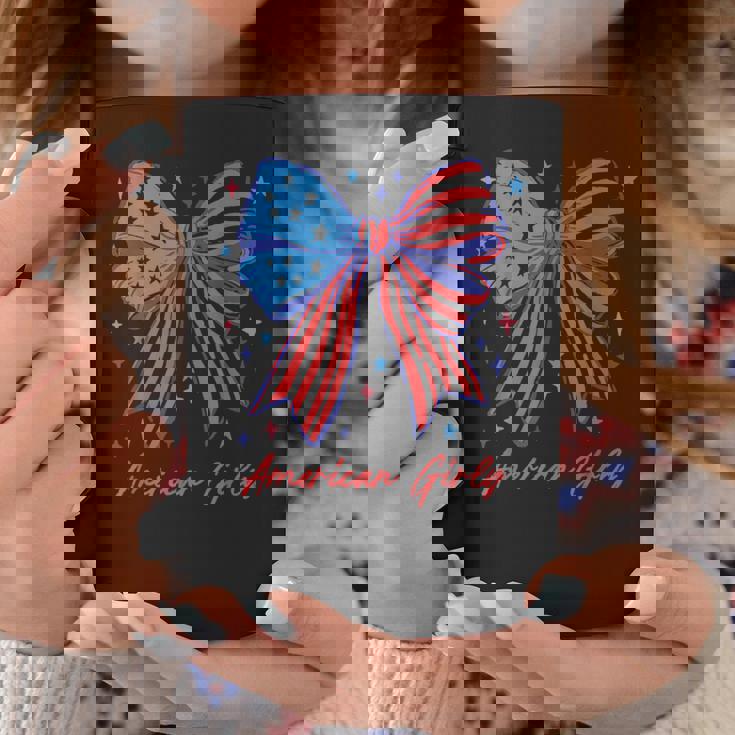 愛国的な弓 アメリカンガーリーシャツ 星条旗アート コーヒーマグ 面白い贈り物