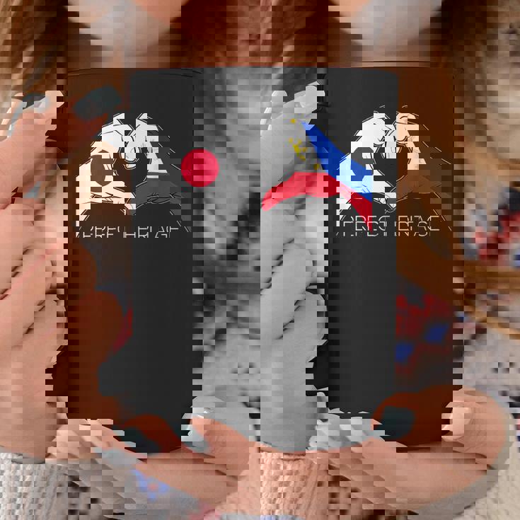 日本とフィリピン フィリピン人 日本人パーフェクトヘリテージ ヘア コーヒーマグ 面白い贈り物