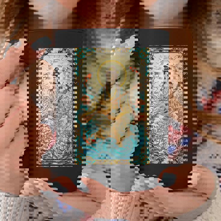 日本神話 音楽 女神弁財天 ステンドグラス コーヒーマグ 面白い贈り物