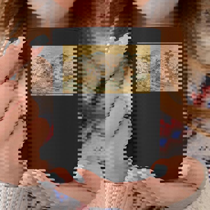 狸 狐 屏風絵 日本画 たぬき きつね コーヒーマグ 面白い贈り物