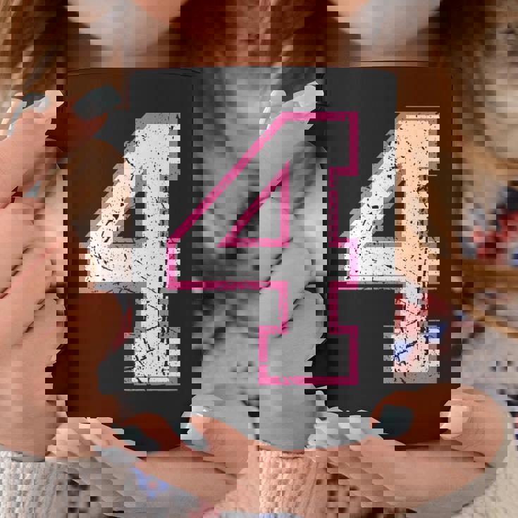 番号 4 ピンクのお気に入りの番号 コーヒーマグ 面白い贈り物