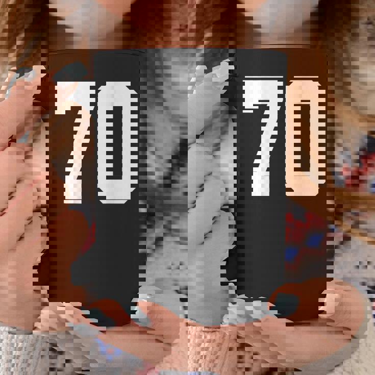 番号70 背面 スポーツチームジャージ番号 コーヒーマグ 面白い贈り物