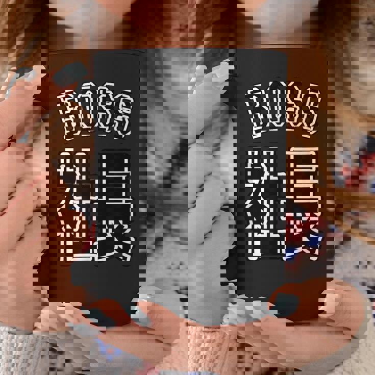 社長 Boss ボス（チームユニフォーム風）【変なデザイン屋さん】文字 面白い ネタ コーヒーマグ 面白い贈り物