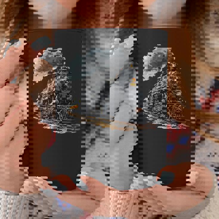 蒸気機関車 鉄道 機関車 ギフト 蒸気機関車 長袖tシャツ コーヒーマグ 面白い贈り物