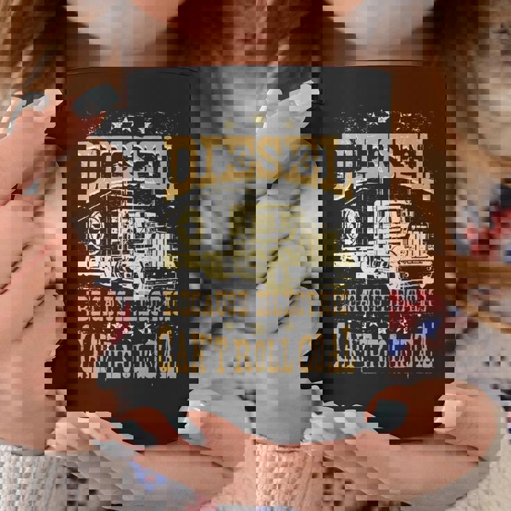 電気は石炭ディーゼルトラックを転がすことができないのでディーゼル 長袖tシャツ コーヒーマグ 面白い贈り物