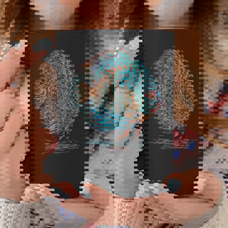 青 円盤魚 アクアリウム フィッシュキーパー コーヒーマグ 面白い贈り物