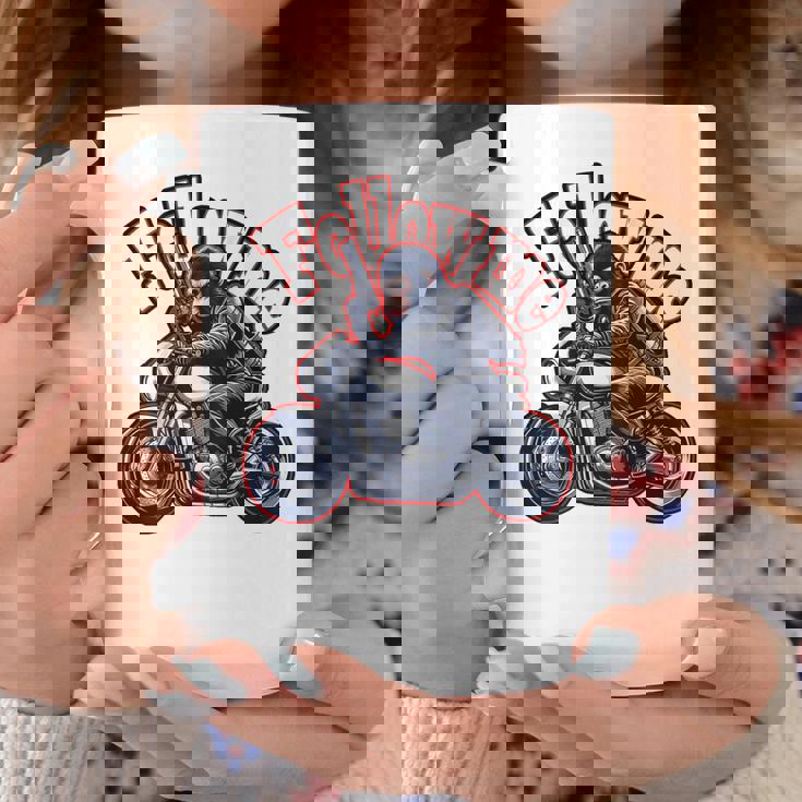 Followmeバイクに乗るゴリラのバックプリントデザイン コーヒーマグ 面白い贈り物