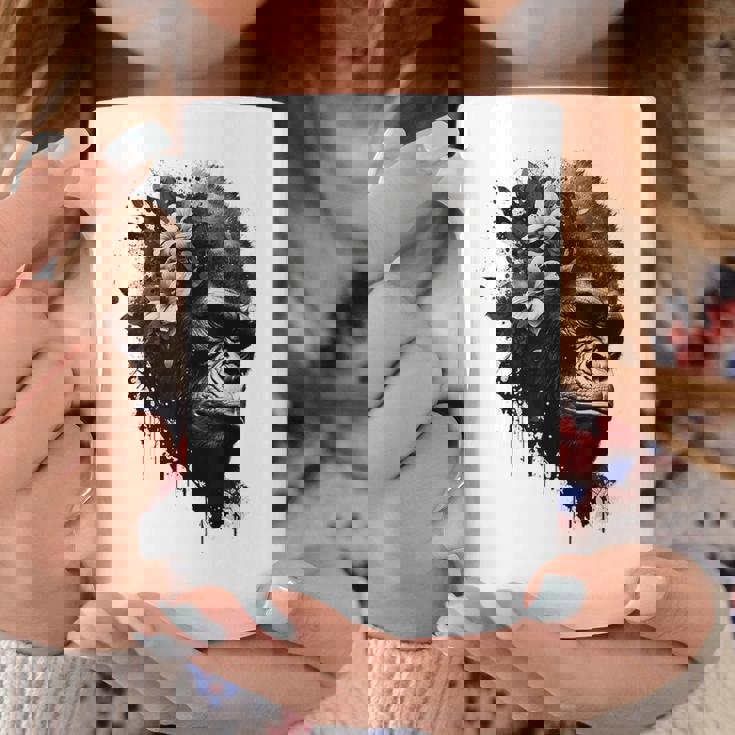 Gorilla Flowers モンキーアニマルプリントアート ゴリラ コーヒーマグ 面白い贈り物