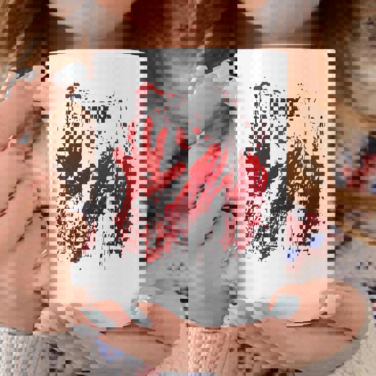 I'm Ok シャツ 血まみれ シャツ 手 血のはね 血 ステンド コーヒーマグ 面白い贈り物