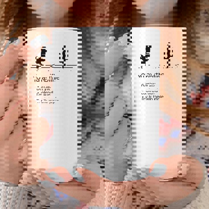 You Are Offline Low Resolution Pixel Dinosaurcreen コーヒーマグ 面白い贈り物