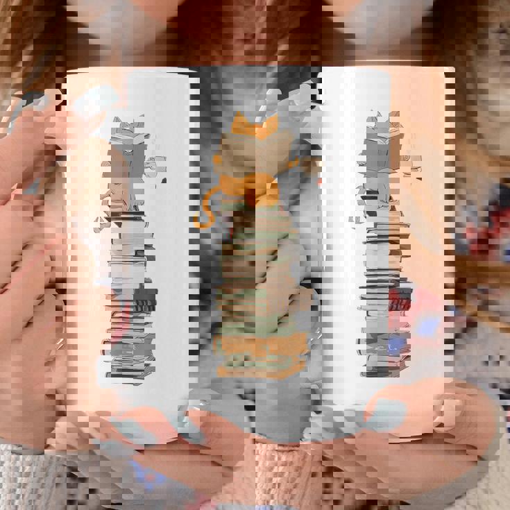 かわいい猫、本好きの猫 コーヒーマグ 面白い贈り物