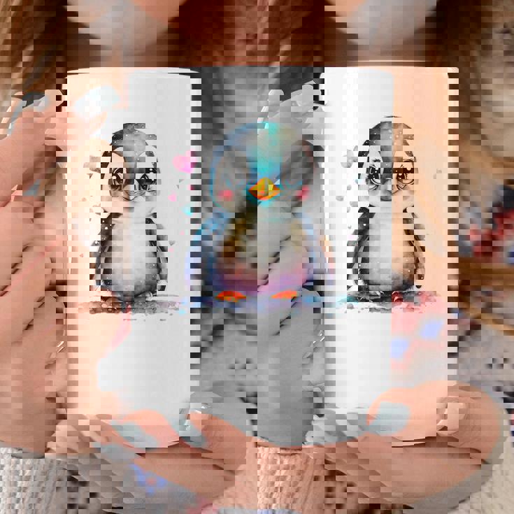 ちょっと可愛い赤ちゃんペンギンの鳥とハートのペンギン。 コーヒーマグ 面白い贈り物