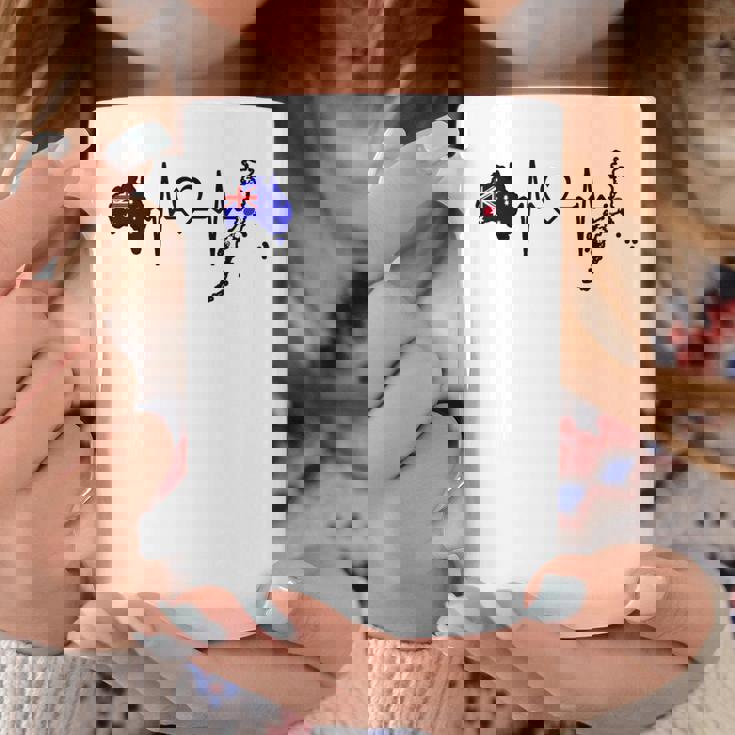 オーストラリア 日本 ハートビート オーストラリア 日本国旗 コーヒーマグ 面白い贈り物