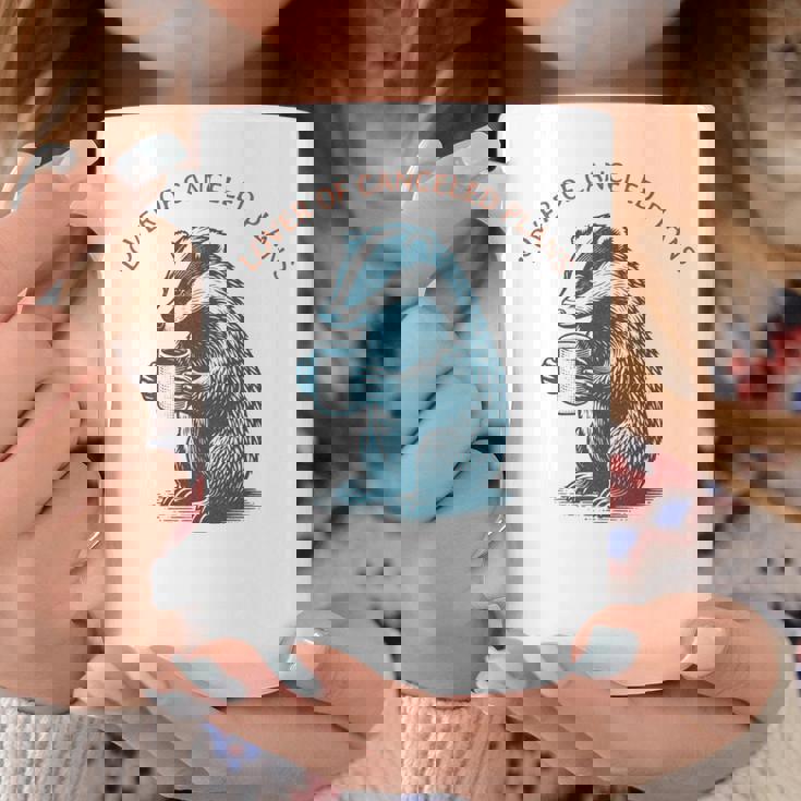 キャンセルされた計画の恋人 コーヒーを飲むアナグマ 長袖tシャツ コーヒーマグ 面白い贈り物