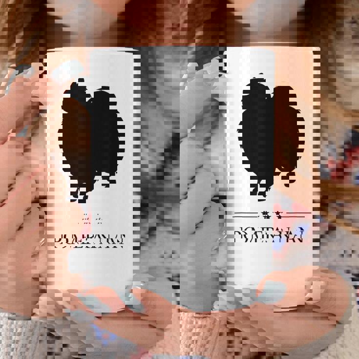 ポメラニアンブラックシルエット コーヒーマグ 面白い贈り物