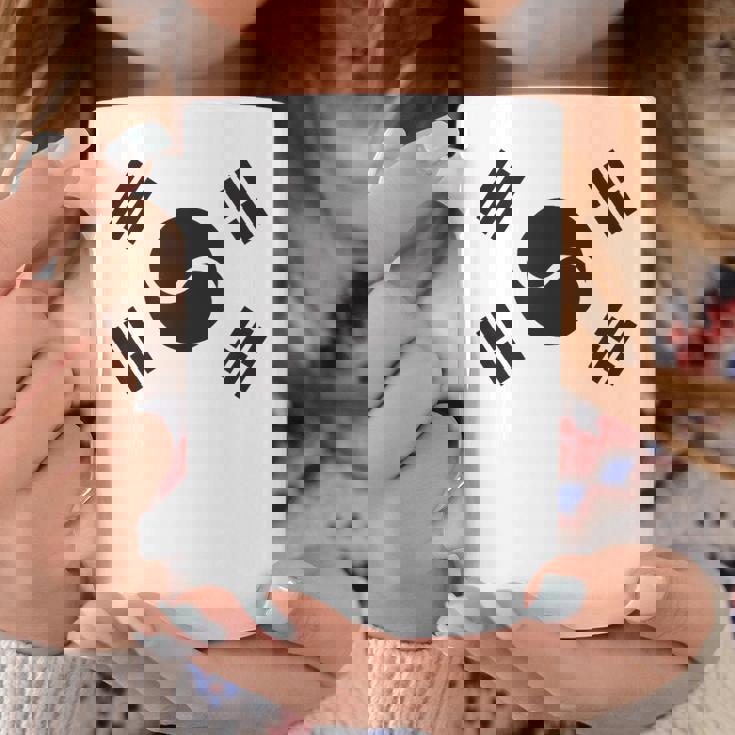 大韓民国 様式化された韓国国旗 ブラック コーヒーマグ 面白い贈り物