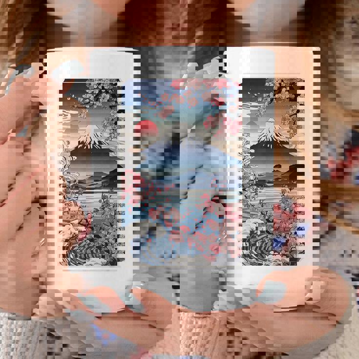 日本の桜庭 芸者 富士山 桜 木 コーヒーマグ 面白い贈り物