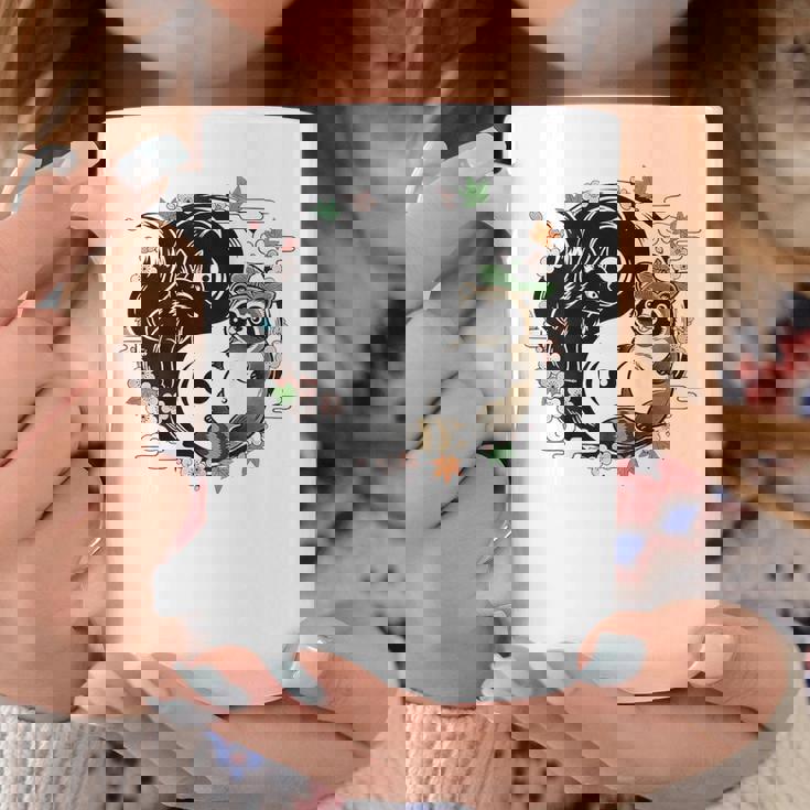 狸と狐 太極図 たぬき きつね コーヒーマグ 面白い贈り物