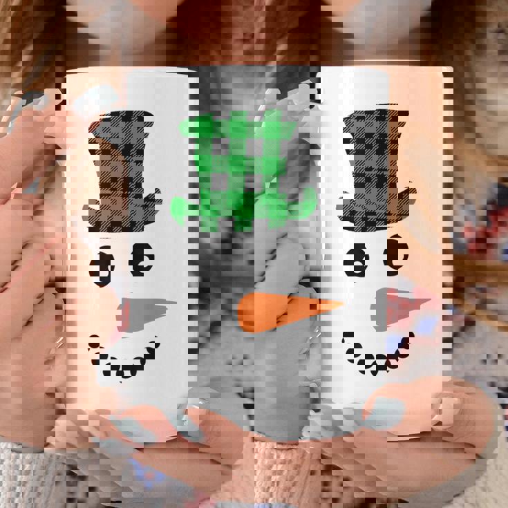 雪だるま 顔 にんじん鼻 クリスマス 冬 格子柄 サンタハット コーヒーマグ 面白い贈り物