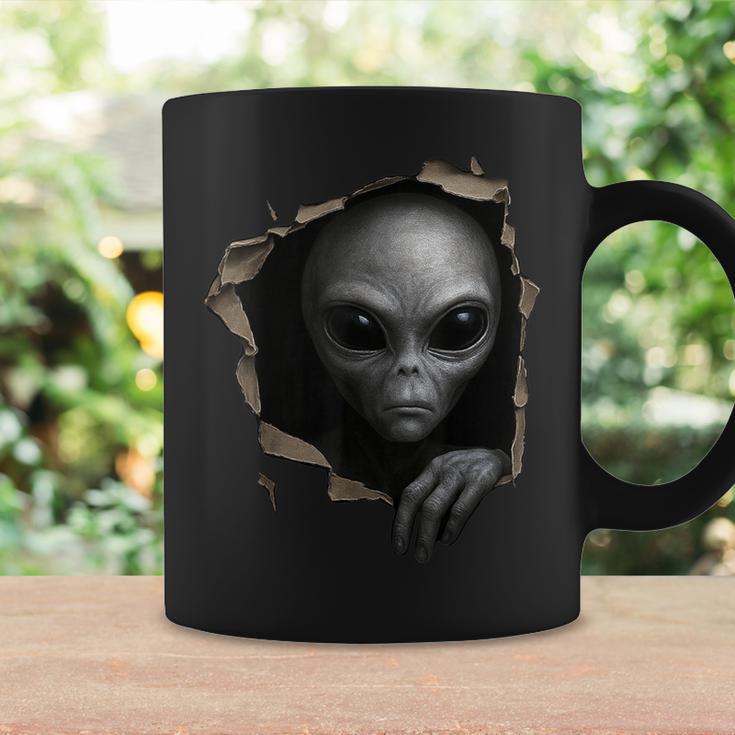 Alien Grey Torn Cloth Extraterrestrial 3D Graphic Coffee Mug - Seseable