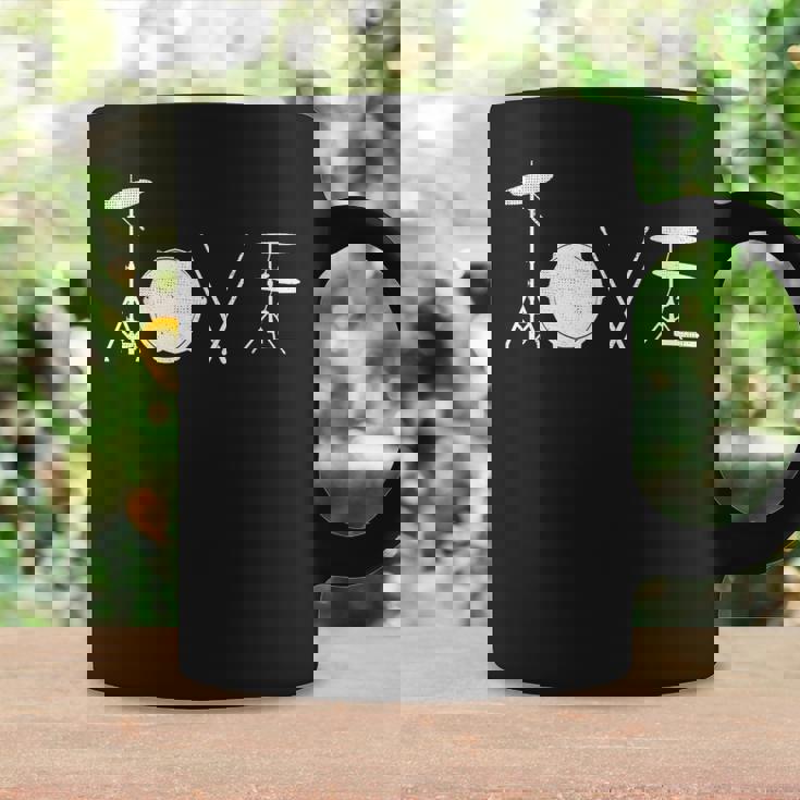 Drummer Love グラフィックドラムセット ドラミングミュージシャン ロックバンド コーヒーマグ ギフトのアイデア