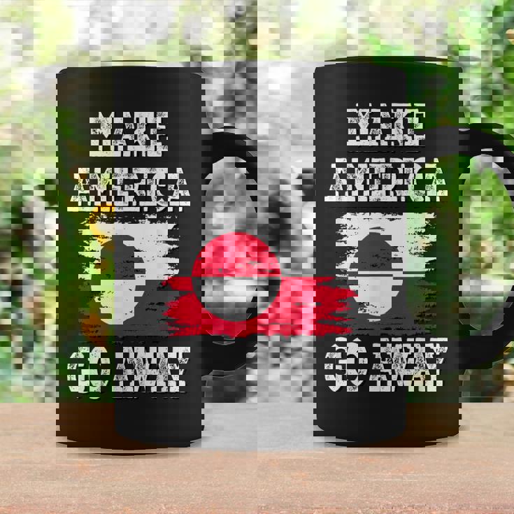 Make America Go Away グリーンランド国旗 アンティーク調 コーヒーマグ ギフトのアイデア