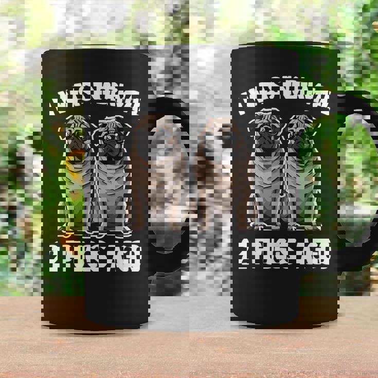 I Was Normal 2 Pugs Ago 面白い犬のパグオーナーパグ愛好家パグ コーヒーマグ ギフトのアイデア