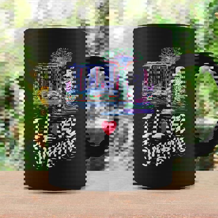 「I Loveingapore Citykyline」とマーライオンのデザイン。 コーヒーマグ ギフトのアイデア