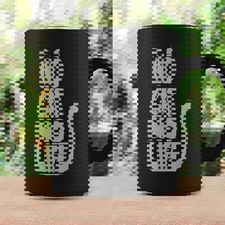 「No Cat No Life」 猫 シルエット コーヒーマグ ギフトのアイデア