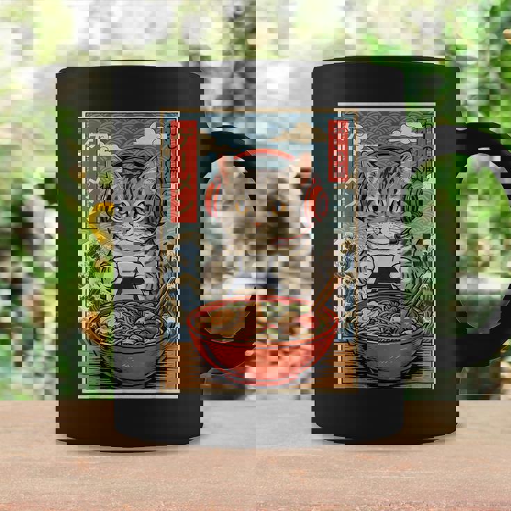 かわいい カワイイ ゲーマー猫 ラーメン ゲーム好き 猫好き向け 面白い デザイン レトロ 和風 日本 アニメ コーヒーマグ ギフトのアイデア